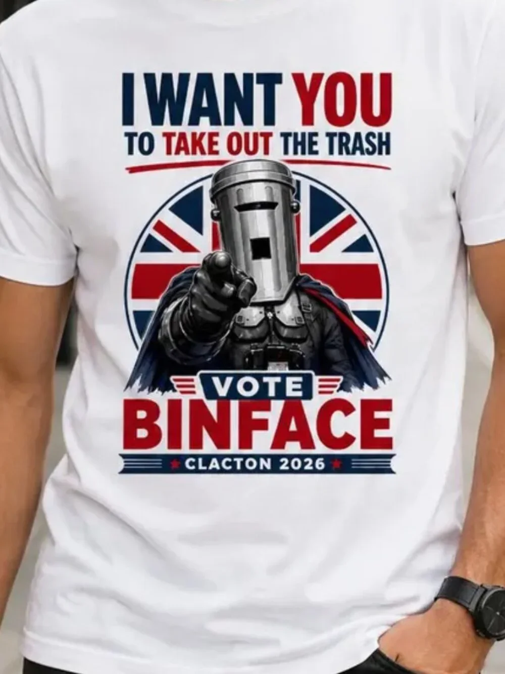 Binface T-Shirt, Vote Binface Clacton By-Election Tee, Anti Farage Funny T Shirt